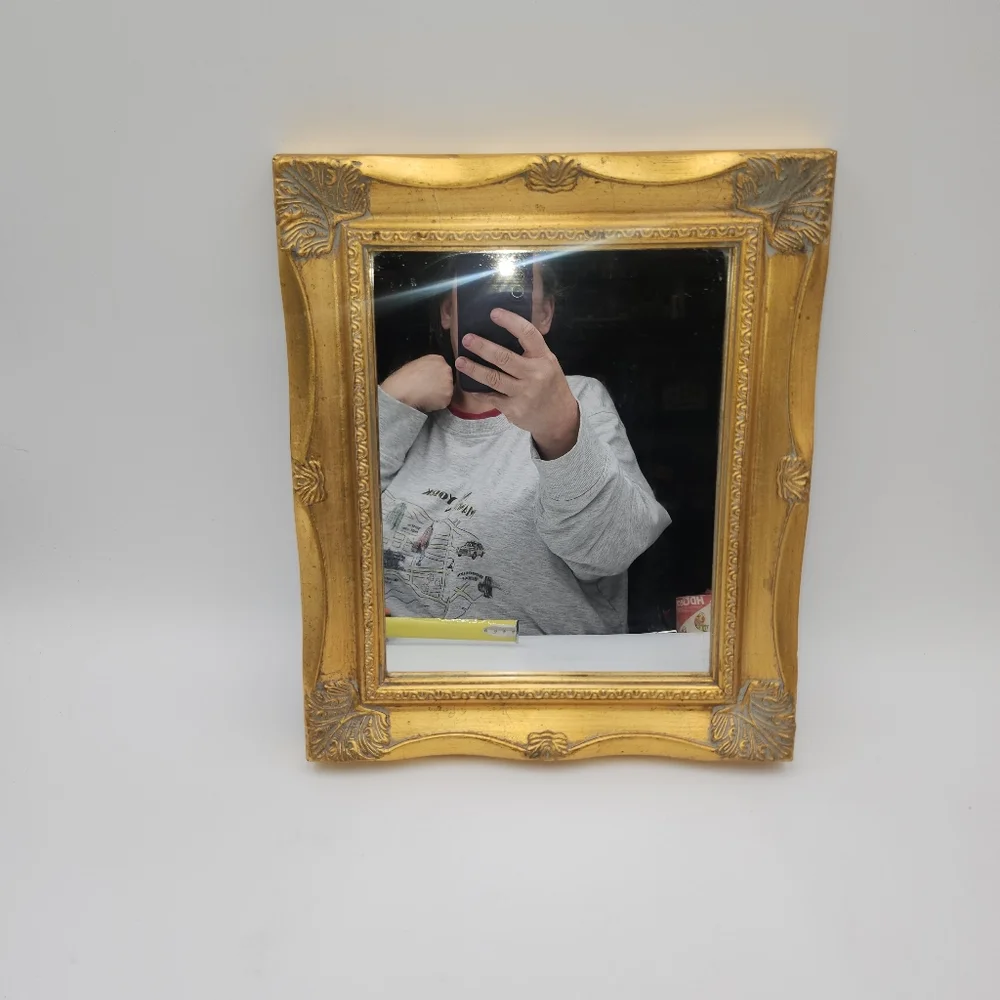 Vintage Wall Mirror Gold Gilt Baroque Hollywood Regency 13